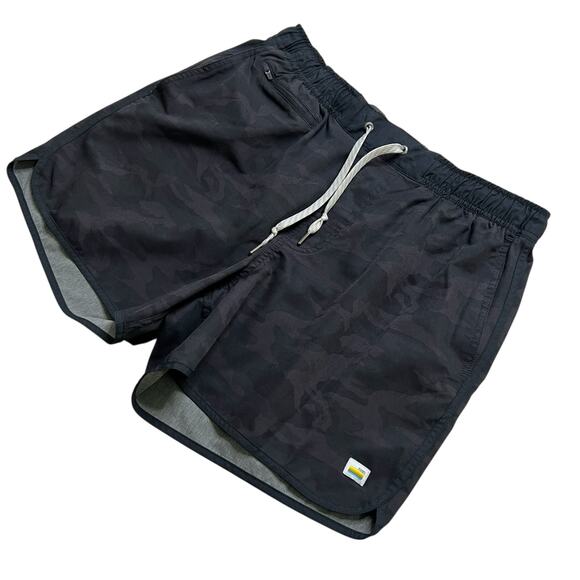 Vuori Shorts Mens Large Black Camo Banks 7” Inseam Performance Stretch Active - Picture 9 of 11